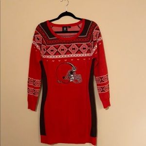 Cleveland Browns Christmas Sweater Dress